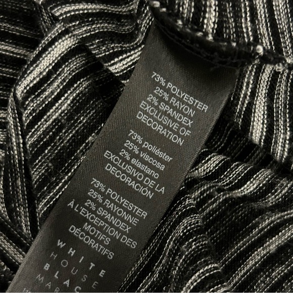 ❤️ White House Black Market Striped Chevron Long Sleeve Stretch Knit Top Small - Picture 7 of 11